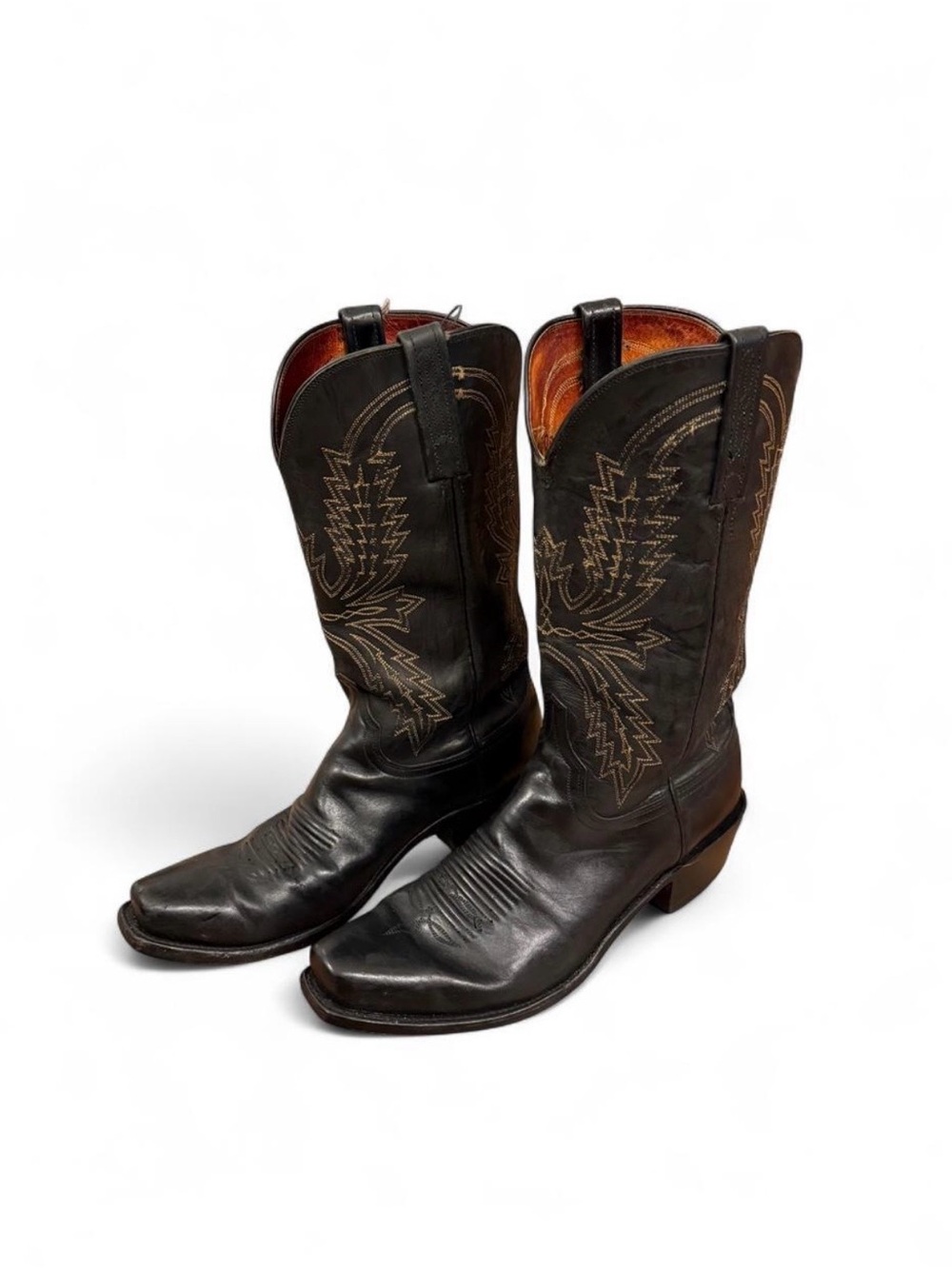 Lucchese 1883 Black Leather Boots